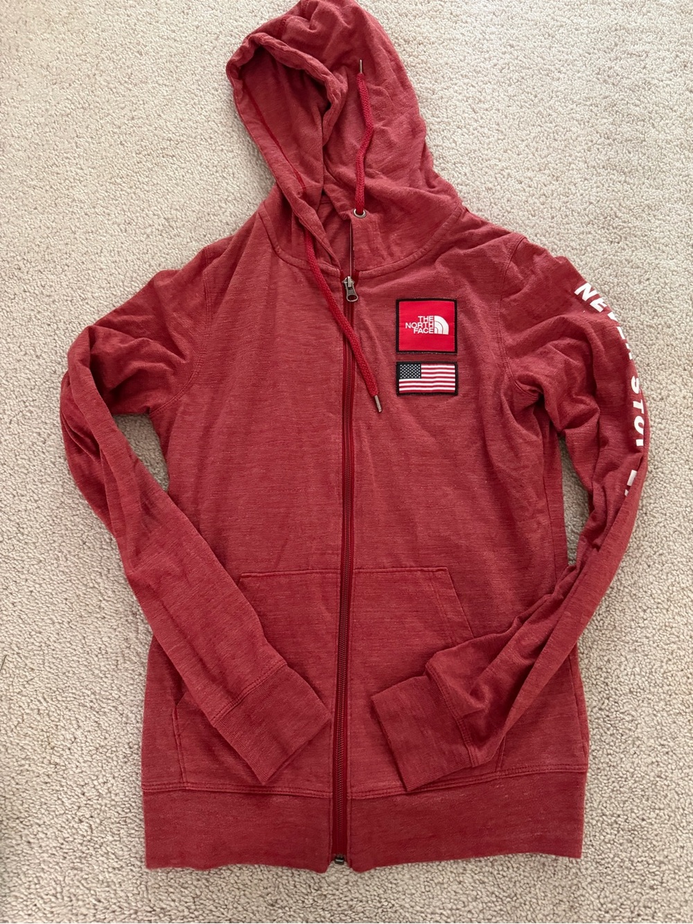 North Face Americana zip up hoodie size M